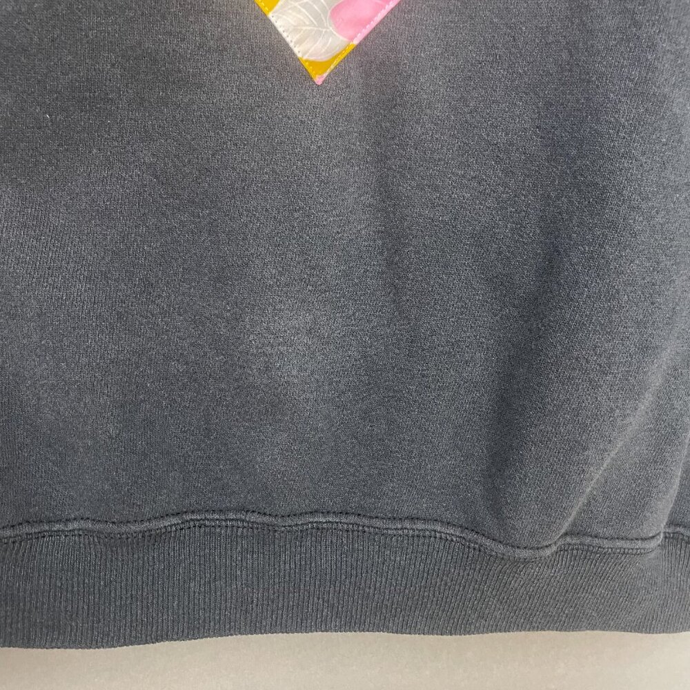 Vintage Patchwork Sweatshirt Black Size Large Quilt‎ Patch One-Of-A-Kind Unique - Picture 10 of 13